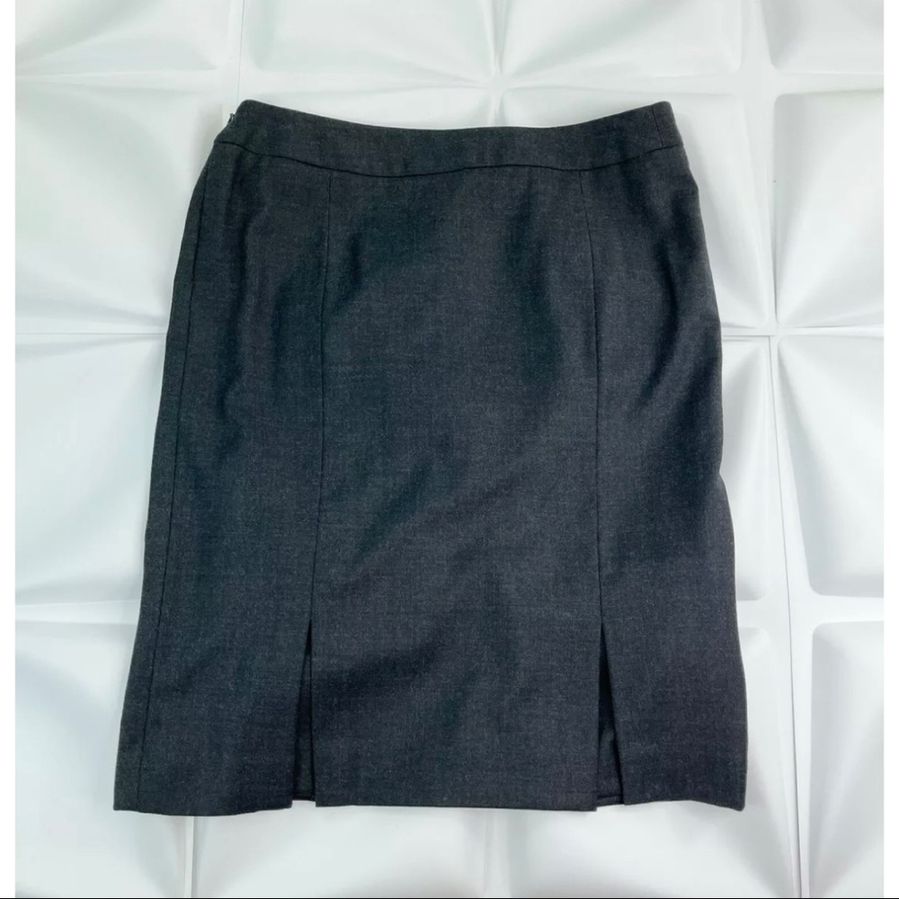 Weill Sz 8 Gray Straight Pencil Skirt Slit Layered Lined Career Office